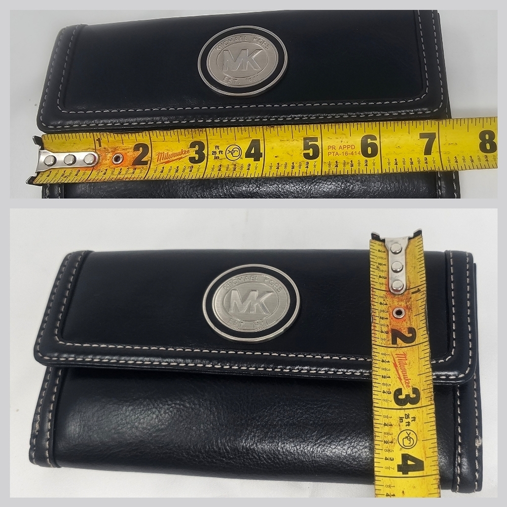 Michael Kors Rare Style Fulton Flap Black Continental Leather Bifold Wallet NWT - Picture 16 of 16